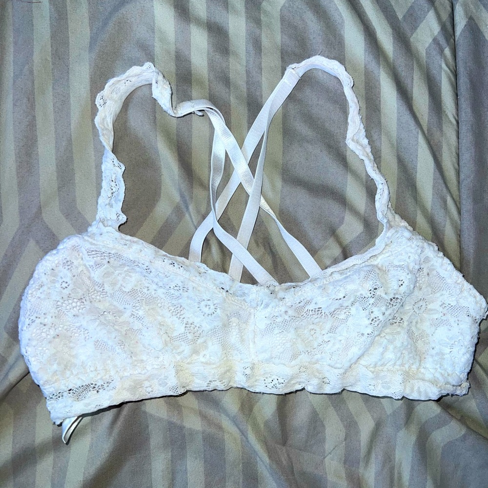 White lace bralette